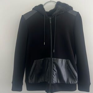 The Kooples Sport Men’s Further and Leather Trim Sweatshirt